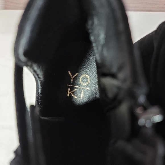 YOKI Katty Ankle Booties with Tie Around Tassle Black Size 9 - Picture 7 of 9